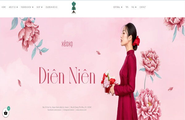 mẫu thiết kế website thời trang &aacute;o d&agrave;i x&eacute;o xọ